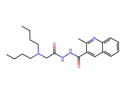 4-Quinolinecarboxylic acid, 2-methyl-, 2-((dibutylamino)acetyl)hydrazide structure