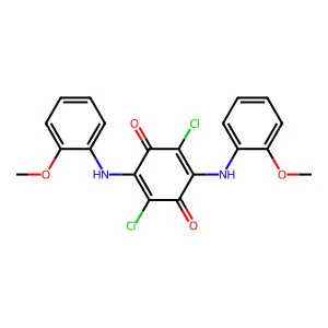 2,5-Bis(2-methoxyanilino)-3,6-dichloro-1,4-benzoquinone structure