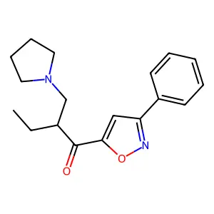 3-Phenyl-5-(2-(1-pyrrolidinylmethyl)butyryl)isoxazole hydrochloride structure