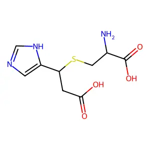 S-(2-carboxy-1-(1H-imidazol-4-yl) ethyl)cysteine structure