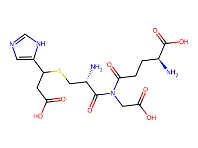S-(2-carboxy-1-(1H-imidazol-4-yl)ethyl)glutathione structure