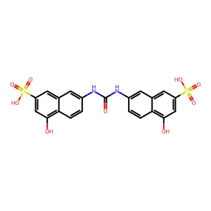 4,4'-Dihydroxy-7,7'-ureylenedi(naphthalene-2-sulphonic acid) structure
