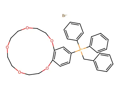 4-(Benzyldiphenylphosphonio)benzo-15-crown-5 bromide structure