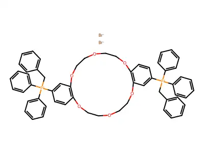 4',4''(5'')-Bis(diphenylbenzylphosphonium)dibenzo-18-crown-6 dibromide structure