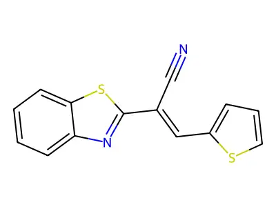 2-(1,3-Benzothiazol-2-yl)-3-thiophen-2-ylprop-2-enenitrile structure