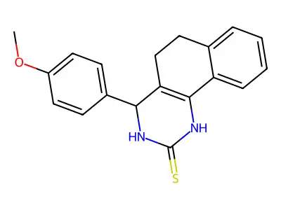 4-(4-methoxyphenyl)-3,4,5,6-tetrahydrobenzo[h]quinazoline-2(1H)-thione structure
