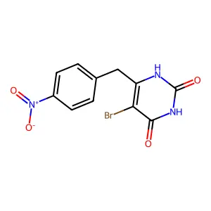5-bromo-6-[(4-nitrophenyl)methyl]-1H-pyrimidine-2,4-dione structure