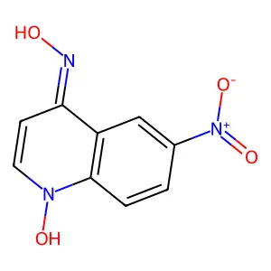 N-(1-hydroxy-6-nitroquinolin-4-ylidene)hydroxylamine structure