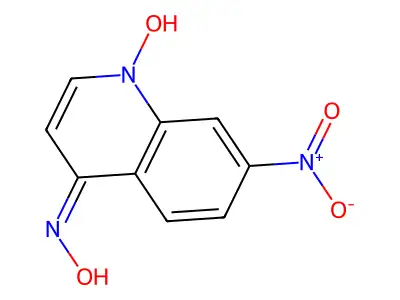 (NZ)-N-(1-hydroxy-7-nitroquinolin-4-ylidene)hydroxylamine structure