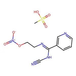 N-Cyano-N'-(2-nitroxyethyl)-3-pyridinecarboximidamide methanesulfonate structure
