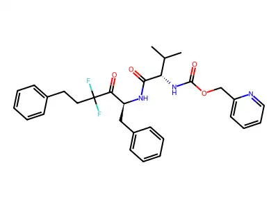 Carbamic acid, (1-(((3,3-difluoro-2-oxo-5-phenyl-1-(phenylmethyl)pentyl)amino)carbonyl)-2-methylpropyl)-, 2-pyridinylmethyl ester, (S-(R*,R*))- structure