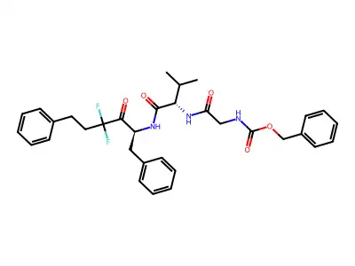 L-Valinamide, N-((phenylmethoxy)carbonyl)glycyl-N-(3,3-difluoro-2-oxo-5-phenyl-1-(phenylmethyl)pentyl)-, (S)- structure