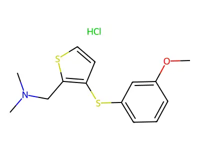 2-Thiophenemethanamine, 3-((3-methoxyphenyl)thio)-N,N-dimethyl-, hydrochloride structure