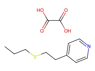 Pyridine, 4-(2-(propylthio)ethyl)-, ethanedioate (1:1) structure