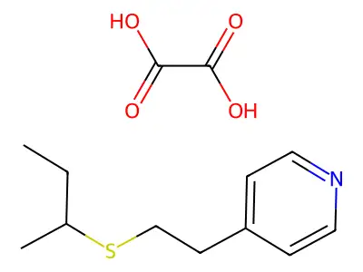 Pyridine, 4-(2-((1-methylpropyl)thio)ethyl)-, ethanedioate (1:1) structure