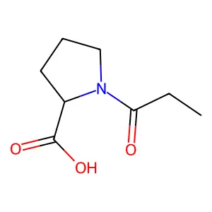 (2R)-1-propanoylpyrrolidine-2-carboxylic acid structure