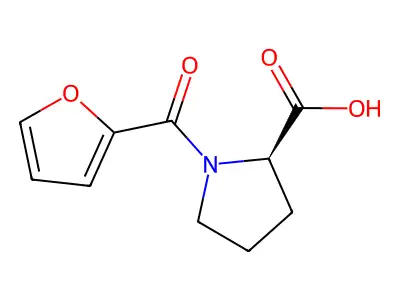 (2R)-1-(furan-2-carbonyl)pyrrolidine-2-carboxylic acid structure