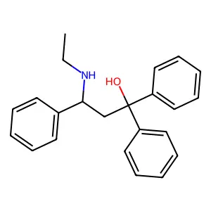 1-Propanol, 3-(ethylamino)-1,1,3-triphenyl- structure