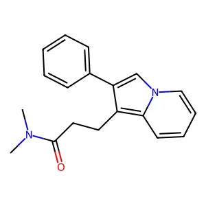1-Indolizine propionamide, N,N-dimethyl-2-phenyl- structure