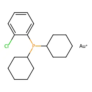 chloro(dicyclohexylphenylphosphine)gold(I) structure