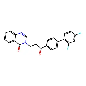 4(3H)-Quinazolinone, 3-(3-(2',4'-difluoro(1,1'-biphenyl)-4-yl)-3-oxopropyl)- structure