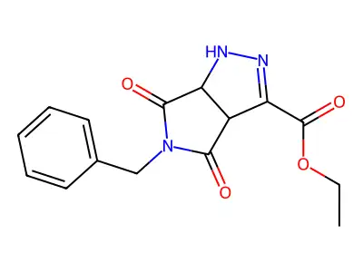 ethyl 5-benzyl-4,6-dioxo-1,3a,4,5,6,6a-hexahydropyrrolo[3,4-c]pyrazole-3-carboxylate structure