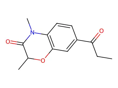 2,4-Dimethyl-7-propanoyl-2H-1,4-benzoxazin-3(4H)-one structure