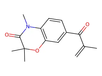 2H-1,4-Benzoxazin-3(4H)-one, 7-(2-methyl-1-oxo-propenyl)-2,2,4-trimethyl- structure
