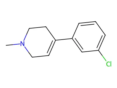 Pyridine, 4-(3-chlorophenyl)-1,2,3,6-tetrahydro-1-methyl- structure