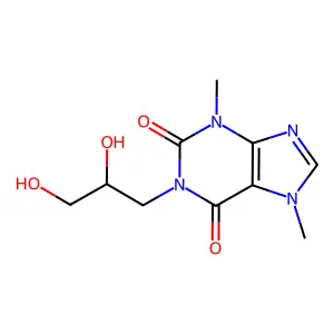 Dihydroxypropyltheobromine structure
