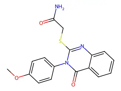 2-[3-(4-Methoxyphenyl)-4-oxoquinazolin-2-yl]sulfanylacetamide structure