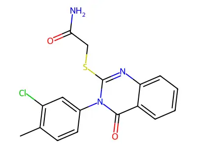 2-((3-(3-Chloro-4-methylphenyl)-3,4-dihydro-4-oxo-2-quinazolinyl)thio)acetamide structure