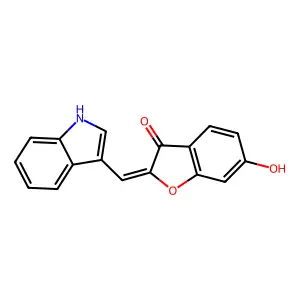 (Z)-2-((1H-indol-3-yl)methylene)-6-hydroxybenzofuran-3(2H)-one structure