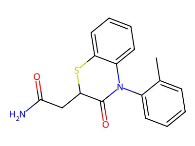 N-(2-methylphenyl)-2-(3-oxo-3,4-dihydro-2H-1,4-benzothiazin-2-yl)acetamide structure