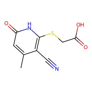 2-[(3-Cyano-4-methyl-6-oxo-1,6-dihydropyridin-2-yl)sulfanyl]acetic acid structure