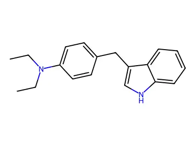 N,N-diethyl-4-(1H-indol-3-ylmethyl)aniline structure