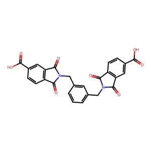 2,2'-(1,3-Phenylenebis(methylene))bis(1,3-dioxoisoindoline-5-carboxylic acid) structure
