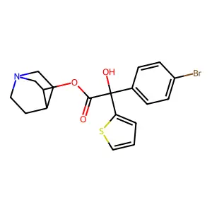Quinuclidinyl-2-thienyl-4-bromobenzilate structure