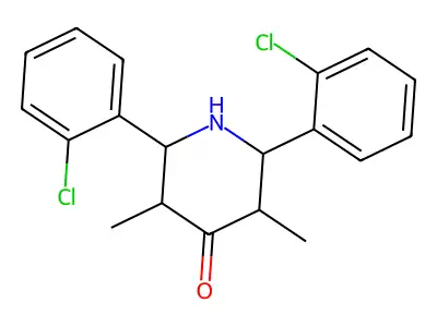 4-Piperidinone, 2,6-bis(2-chlorophenyl)-3,5-dimethyl- structure