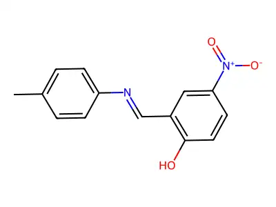 2-{(E)-[(4-methylphenyl)imino]methyl}-4-nitrophenol structure
