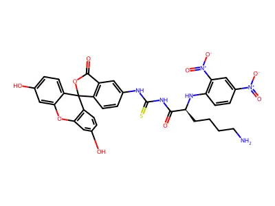 2,4-Dinitrophenol-lysine-fluorescein conjugate structure