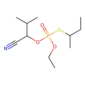 2-[butan-2-ylsulfanyl(ethoxy)phosphoryl]oxy-3-methylbutanenitrile structure
