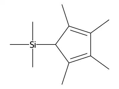 Trimethyl(2,3,4,5-tetramethylcyclopenta-2,4-dien-1-yl)silane structure