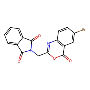 1H-Isoindole-1,3(2H)-dione, 2-((6-bromo-4-oxo-4H-3,1-benzoxazin-2-yl)methyl)- structure