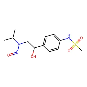 N-(4-(1-hydroxy-2-(nitroso(propan-2-yl)amino)ethyl)phenyl)methanesulfonamide structure