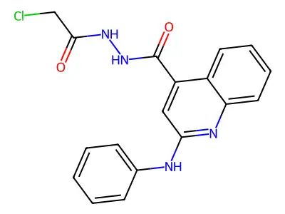 4-Quinolinecarboxylic acid, 2-(phenylamino)-, 2-(chloroacetyl)hydrazide structure