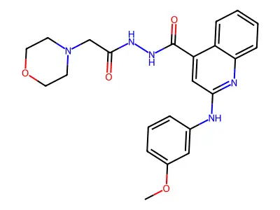4-Quinolinecarboxylic acid, 2-((3-methoxyphenyl)amino)-, 2-(4-morpholinylacetyl)hydrazide structure
