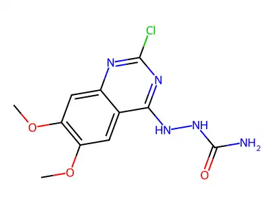 Hydrazinecarboxamide, 2-(2-chloro-6,7-dimethoxy-4-quinazolinyl)- structure