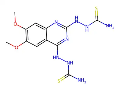 Hydrazinecarbothioamide, 2,2'-(6,7-dimethoxy-2,4-quinazolinediyl)bis- structure