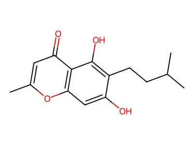 Chromone, 5,7-dihydroxy-6-isopentyl-2-methyl- structure